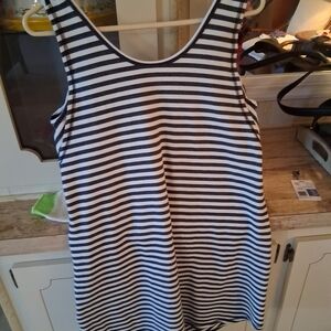 Livi Active Black and White Striped Top